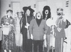 Staff members at the Sawtooth Mountain Clinic dressed up to enjoy the Halloween festivities in 1995. Show, from left, are Dr. Nancy Olsen, Patty Doherty, Sally Suck, Jeanine Hansen, Kay Lusksinger and Judy Sommerness.