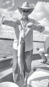 Sandy Dennison from Mahtomedi, Minnesota caught this 8.5-pound northern while fishing for walleye on an area lake with Joe Carlson of Joe’s Inland Fishing Guide Service on September 23.