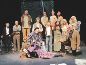 Opening night! At press time, the Grand Marais Playhouse was preparing for the debut of As You Like It. Some of the talented cast is pictured here. Front: Santina McMillan. Kneeling: Mark Abrahamson, Marco Good. (L-R, middle) Sam Kern, Dick Swanson, Kevin Kager, Finn Garry, Linnea Henrikson, Erica Marxen, Shae Morawitz, Patricia Elfin. (L-R, back) Amelia Roth, Robin Henrikson, Aurora Schelmeske.