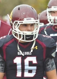 Kale Boomer (16), a four-year starting quarterback for the Cook County Vikings, is having a standout season for the UMD Bulldogs.