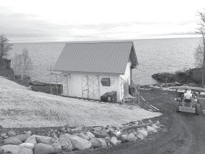 Construction on the approximately 2-mile water pipeline from Lake Superior to Lutsen Mountains began in fall 2013. After a few stops and starts, the project is back on track, according to Lutsen Mountains coowner Tom Rider. The pump house on the lakeshore has been all enclosed and interior work is now being done.