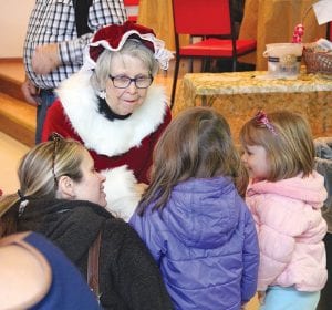 Mrs. Claus was busy this weekend, welcoming guests at the Cross River Heritage Center holiday event and visiting with kids at the North Country Creations Bazaar at the Schroeder Town Hall. Both events on Saturday, November 21 were well-attended and enjoyed by all.