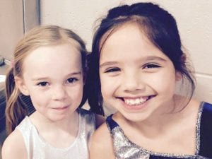 Little gymnasts— and cousins— Ella Hallberg and MaTaya Fairbanks had a wonderful time at the gymnastics event in Duluth.