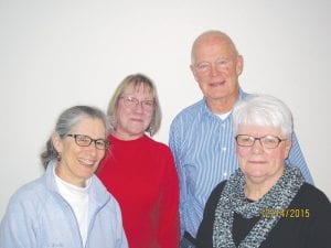 After nine years of serving on the North Shore Health Care Foundation board, these four dedicated volunteers are going off the board as their term limits have expired. They will be missed. (L-R) Jayne Johnson, Kathy Hellner, John Bottger, and Fran Smith.