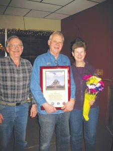 American Legion Post 413 is transitioning out of operation of the Legion lounge. As it does so, Legion members expressed appreciation to current manager Terry Breithaupt for all his hard work. (L-R) Post 413 Vice-Commander Bob Mattson, Legion Manager Terry Breithaupt, Janet Breithaupt.