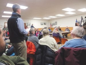 Jim Joynes was one of more than 40 people who stood up and spoke at a special meeting called by the Grand Marais City Council on Monday, February 8 to discuss the possible move by Dollar General to Grand Marais. Joynes, owner of Joynes Ben Franklin, was among the majority who asked the city council to place a moratorium stopping any new buildings being built larger than 4,000 square feet within the city limits for up to 12 months. At its February 10 meeting, the council adopted a moratorium which will give the city time to change its zoning ordinances to reflect the aesthetics of the area and establish other guidelines for signs, landscaping, etc.