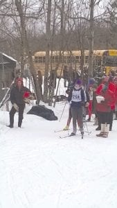 Cook County High School fielded a young but exuberant cross country ski team this year. The team didn’t compete at the varsity level in any meets this season, but built for the future by racing in junior high or junior varsity races. Hattie Kunze gets ready to start a race.