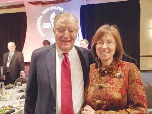 Cook County News-Herald Editor Rhonda Silence had the pleasure of meeting former Vice-President Walter Mondale at the Minnesota Newspaper Association convention in January.