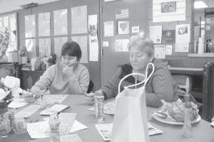 Sally Gagnon and Gale Carlson enjoying the Elder Nutrition Program (ENP) Valentine’s Day bingo.