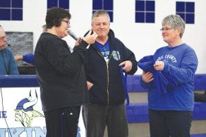 No matter the season, Cook County High School sports teams can count on two fans, Steve and Robin DuChien, to always be there to cheer them on. CCHS Athletic Director Pam Taylor presented Steve and Robin with a variety of gift certificates and other presents at the Cromwell Basketball game for being selected the 2016 Vikings Fans of the Year.