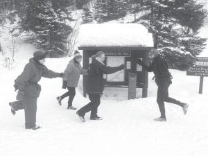 Active West Enders found a way to fight cabin fever, by taking beginning cross country ski lessons with Greg Fangel and Liz Wagner.