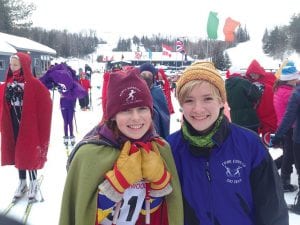 The Cook County High School Nordic ski team was very young this year, but those kids had a great season gaining race experience and should do well in the coming years. Two fine prospects—Elsa Garry (left) and Robin Henrikson, pose for a picture at one of their last ski meets.