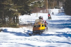 Slow motion snowmobile fun! The Lutsen Trailbreakers Snowmobile Club hosted an inaugural Vintage Snowmobile Ride on Saturday, March 5. Eighteen sleds were registered in the vintage and antique classes. Some riders on newer machines joined the fun on a ride of about 20 miles.