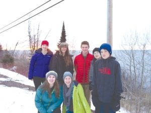 The dedicated Knowledge Bowl team starts practice as the sun comes up! (L-R, front) Abigale Prom and Maya McHugh. (L-R, back) Marin Hay, Linnea Gesch, Leif Anderson, Adam Dorr, Kestrel Pollock.