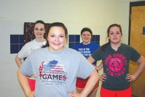 The Vikings' fast pitch softball team will be led by four experienced seniors this year (L-R) Bethany Derschied, Trace McQuatters (front), Madison Roy, Alex Slanga (front). Twenty-two players came out for softball.