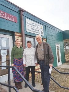 The Cook County/Grand Marais Economic Development Authority (EDA) approved hiring Mary Somnis as EDA director on April 12. Board Members Heidi Doo-Kirk (left) and Board Chair Howard Hedstrom (right) welcomed Somnis, who will actually start in her new position May 16.