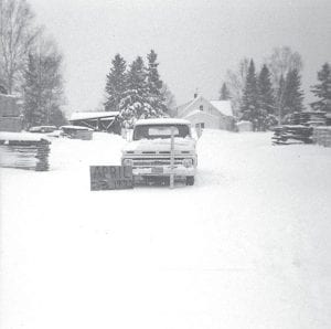 Lest we think winter is over, Ed Hedstrom of Grand Marais shared this photo of a spring storm that dropped 10 inches on the Arrowhead region. Ed took this picture at Hedstrom Lumber Company on April 23, 1972.