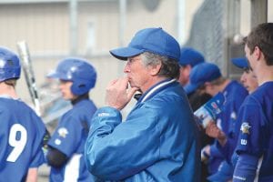 Trying to stay one step ahead of the competition, Viking baseball Head Coach Arleigh Jorgenson ponders his team’s next move. The Vikings’ long time baseball coach has an experienced team this year led by a strong senior class. The team is off to a good start with a home opening win, but tougher competition is on the horizon.