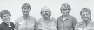 Some of the Tofte Historical Society Board Members (L-R) Roberta Sve, MaryJane Huggins, Virginia Reiner, Ginny Storlie and Karen Kobey.