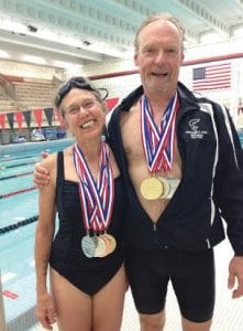 Cook County champion swimmers Sally Summer-Mellang and Mark Abrahamson at the St. Cloud competition.