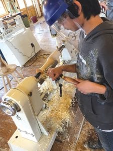 Industrial Arts students were busy as the school year came to a close, completing a community service project and taking a wood turning class at North House Folk School. Students crafted wood mallets and whistles.