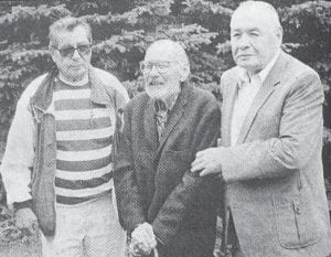 Three brothers, Mike, George and Roger Morrison attended the 100th anniversary service at St. Francis Xavier Church in Grand Marais on July 4, 1995. Their grandfather, James Morrison, was one of the church’s early elders. Father Ron Gagne of St. John’s Catholic parish in Grand Marais led the service at the historic building at Chippewa City, which was “packed to overflowing,” according to contemporary news accounts. Thanks to the efforts of the Cook County Historical Society, the church is open for tours on Sundays from noon to 2 p.m. through the summer.