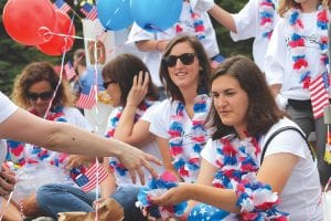 Above: The Grand Marais State Bank celebrated its 100th anniversary in patriotic style at the parade.