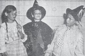 The Wizard of Oz, presented as a ballet mime in July 1966, featured, from left, Becky Nelson as Dorothy Gale, Janet Hansen as the witch and Bruce Anderson as the scarecrow. The cast was made up of 47 children from the Laura Grant Dancing School who presented the mime in the high school auditorium. Besides the Wizard of Oz there was a tap and jazz section of the program.