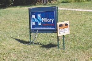 As national political conventions got under way, a few campaign signs were vandalized in the county. Although passions run high as the elections approach, the Cook County News-Herald reminds everyone that it is illegal to tamper with political signs on other people’s property.