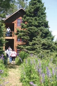 Nestled in the trees, Nordfjorden, an elegant little cabin, was designed by architect Dale Mulfinger and built by Dave Gustafson in 2003. Lupines and a beautiful lakeview are some of this cabin’s charms.