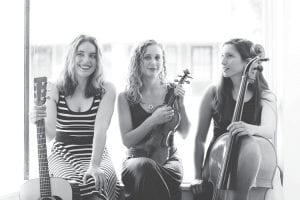 Harpeth, the female trio named for the Harpeth River in middle Tennessee, is described as “modern progressive bluegrass” or “chamberfolk,” but these titles only touch on their unique sound. They are (L-R) Michelle Younger, Jordana Greenburg and Maria DiMeglio. Enjoy their performance at the Arrowhead Center for the Arts on August 20.