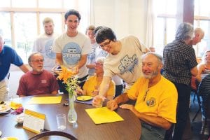 If the kick-off to Fisherman’s Picnic—the Grand Marais Lioness Club buffet dinner on Wednesday, August 3—is any indication, this year’s event will be a lot of fun. Even with outdoor seating, the dinner at the St. John’s Catholic Church was sometimes standing room only. The Cook County High School robotics team (and friends), Team Ice Storm, kept things moving by bussing tables.