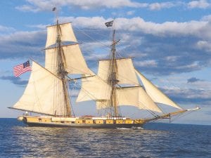 In addition to the 24-foot sailboat Mackinaw traditionally docked at the Grand Portage National Monument during Rendezvous Days August 12-14, the tall ship Mist of Avalon will be anchored offshore, a perfect backdrop to the historic reenactment at the monument.