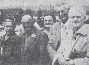 Some of the 65 old-timers who attended the gathering during the 1953 Fisherman’s Picnic included, from left, Martin and Theresa Bockovich, and Mr. and Mrs. B.A. Rude. Bev Johnson, chairman of the picnic, said the event was the most successful Fisherman’s Picnic ever. Hundreds of people crowded the village waterfront Saturday and Sunday, and the fishburger stand served about 285 pounds of herring fillets, which is also believed to be a record.