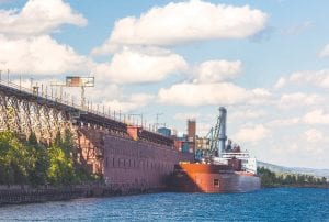 The 1,000-foot James R. Barker delivered its last load of coal to the docks of the Taconite Harbor Energy Center in Schroeder and headed down the shore on Friday, August 5.