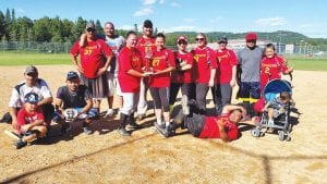 The Seasiders took 2nd place in the tournament. (L-R, front) Tristan Bevis, Joe Deschampe (behind) Jolson Likiaksa, Desi Likiaksa, Debra Owens, Bethany Bautch, Stacey Spry, Howard Likiaksa (lying down), Harry Clarence, Wei-Lani Likiaksa, Yoshiro Likiaksa. (L-R, back) Roger “Poe” Deschampe, J.R. Blackwell, Rob Hackett. Jolson Likiaksa was named the male MVP of the tournament.