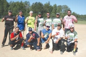 The Fisherman’s Picnic 2016 Fast Pitch Softball Champions, Donek Trucking, defeated last year’s tournament winners from Canada. Jason Donek said it was an “epic border battle!” (L-R, front) Joe Deschampe, Josh Klemmer, Brandon Donek, Mark Otterblad, Owen Anderson. (L-R, back) Bob Nelson, Charlie Blackwell, Leo Johnson, Jason Donek, Thomas Anderson, Kyle Anderson, Jack Connor.