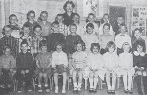 With a new school year set to begin, we thought we’d share this photo of the afternoon kindergarten class of 1965-66. In front, from left, are Kim Linnell, Allan MacDonald, Linda Jurek, Tamora Smith, Carah Thomas, Lynn McElevey, Mary Kay Martin, Tracy Benson and Jayme Jackson. Middle row, from left, Bruce Johnson, Eric Wickstrom, Bradley Genadek, Paul Beberg, Steven Dockan, Dean Jacobsen, James Featherstone, William Dahl and Timothy Flavell. In back row are Gary Backlund, Richard Smith, Craig Schulte, Mark Tice, Timothy Johnson, Mark Rosbacka, Michael Meyer and Brian Olsen. Becky Minor was absent. The teacher was Mrs. Adolph Backlund.