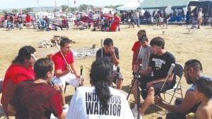 The Stonebridge Singers of Grand Portage were invited to offer a drum song at the Sacred Stones encampment at Cannonball, North Dakota where thousands of people have gathered to try to halt the Dakota Access Pipeline.