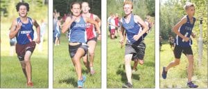 North Shore Storm, above from left: Jake Peron wins! Louise Ramberg placed 6th to lead the girls’ team. Putting on a big kick, Andy Kern looks strong. JC Holman makes a turn for the big hill. Left: Sprinting to the finish are junior high racers Sidni Hendron, Justin Peron, Zoe Nonnemacher.