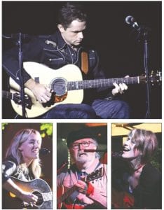 People came from near and far to listen to the top-rate singers and musicians who performed at the Friday and Saturday night concerts held at North House. The performers who gifted the Unplugged stage with their talents included Jonathan Brown (top) and (L-R) Amy Speace, Tom Paxton and Lisa Brokop.