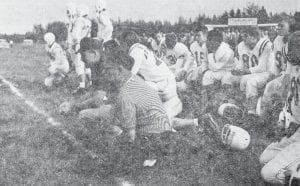 “Fall time is football time” declared the Oct. 6, 1960 News-Herald, backing up the claim with this photo of the Cook County High School Vikings’“Brain Trust” of Coach Dave Erholtz and Assistant Coach Harold Ikola plotting strategy for their team at the Two-Harbors-Grand Marais game. The Agates won the game 28-6, but it was also noted that the Vikings were sporting new white uniforms for the contest.