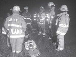 Hovland and Colvill firefighters participated in a night time rescue exercise. Training Officer Joe Peterson set up a scenario that involved fire department, EMS and STOP team members.