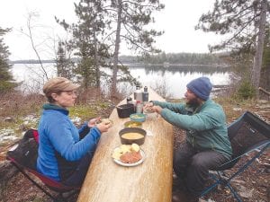 Dave and Amy Freeman spent several holidays in the Boundary Waters Wilderness. They enjoyed their 2015 Thanksgiving dinner on serene Knife Lake.