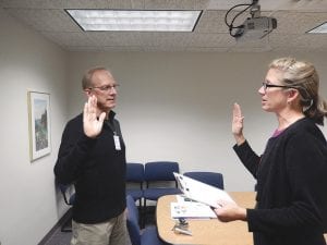 Cook County Deputy Court Administrator Kim Shepard swore in new North Shore Hospital board member Randy Wiitala. Randy’s first hospital board meeting was Thursday, October 20. He replaced Tom Spence as the West End representative on the board after Spence had sold his home and moved from the area. As Wiitala began his tenure on the board it was learned that longtime hospital board member Howard Abrahamson was leaving the board due to health reasons. Abrahamson joined the hospital board in 2003 and has been instrumental in many positive changes at the hospital and care center over the years. Howard’s last hospital board meeting was on Thursday, October 20. He will be missed.