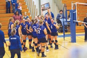 Judging by the extreme joy shown here by the Cook County High School volleyball team, going to the state volleyball tournament two years in a row isn’t getting old. Not that it ever would be. The Vikings dominated the Section 7A tournament championship match against Deer River by winning three straight games by the identical scores of 25-16. Pictured here holding the trophy high is senior middle hitter Emily Jacobsen who is surrounded by her joyous teammates. Go Vikings!