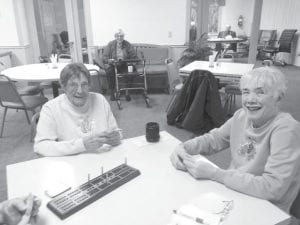 Nona Smith, Tom Hedstrom and Gladys Anderson are among those already practicing for the upcoming cribbage tournament at the Senior Center, which will begin in January. The friendly competition continues the long tradition of playing cribbage at the Senior Center. All enthusiasts are encouraged to participate.