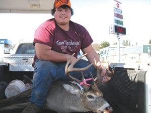 Devyn Deschampe of Grand Portage is the new leader in Buck’s Big Buck Contest, thanks to this buck that tipped the scales at 244 pounds. Devyn entered his deer in the contest earlier this week, taking the lead from Deb Vannet of Hovland, who bagged a 240-pound buck early in the hunting season. The contest runs through Nov. 20.