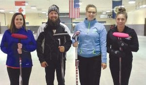 Curlers came from near and far to take part in the annual fun-filled Halloween Cook County Curling Club Bonspiel. While everyone had a good time, there was also some serious curling that went on. Pictured above are members of the runner-up Zoe Meisinger rink from Duluth.