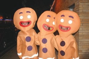 With no three wise men in sight, these three snappy gingerbread cookies marched with the gang from Joynes Ben Franklin in the Grand Marais Christmas parade on November 25.